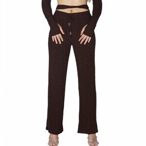 My Mum made it Soft Rib Twist Lounge Pants- Pecan sz Small